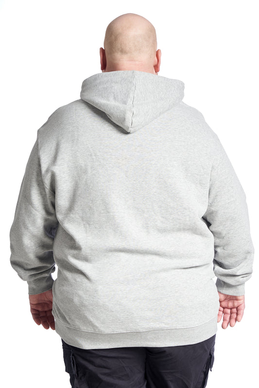 Plus Size Hoodie til mænd– Str. XL til 8XL - Grey Melange