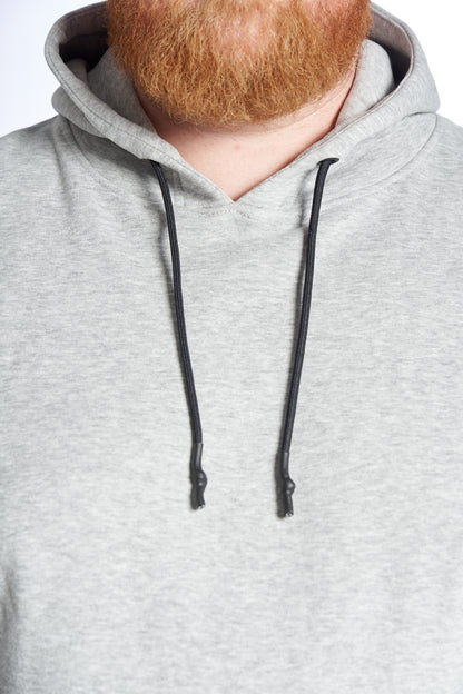 Plus Size Hoodie for Men – Size XL to 8XL - Grey Melange 