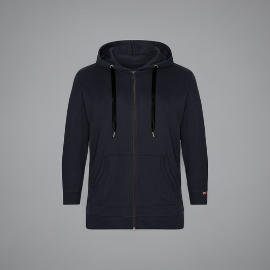Plus size dame zip-hoodie i bomuld/polyester (XL-8XL) – praktisk og komfortabel til store kvinder