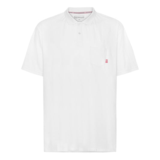 Plus size Polo til mænd – Klassisk design – Str. XL til 8XL - White