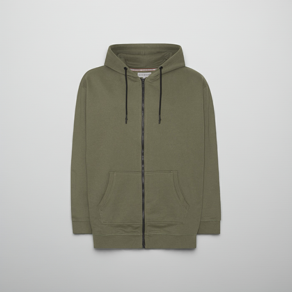 Plus size herre sweat cardigan med lynlås (XL-8XL) – praktisk og stilren til store mænd