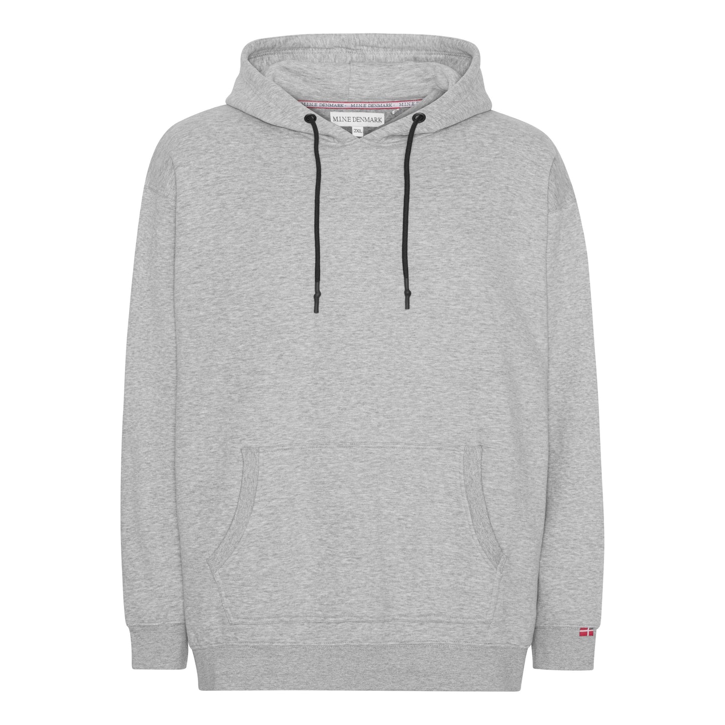 Plus Size Hoodie til mænd– Str. XL til 8XL - Grey Melange
