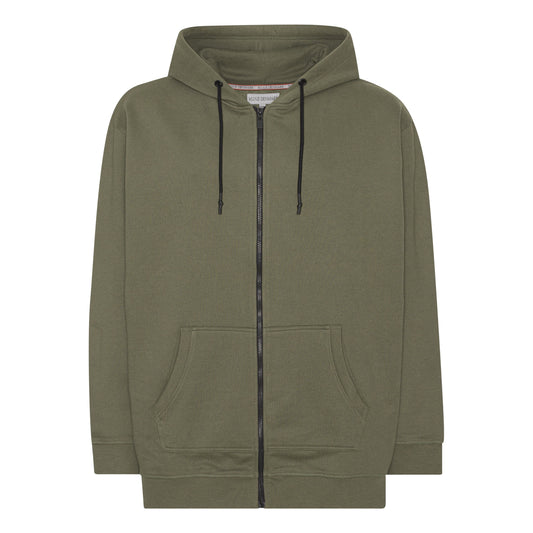 Plus Size Zip hoodie til mænd – Klassisk hættetrøje med lynlås - Army