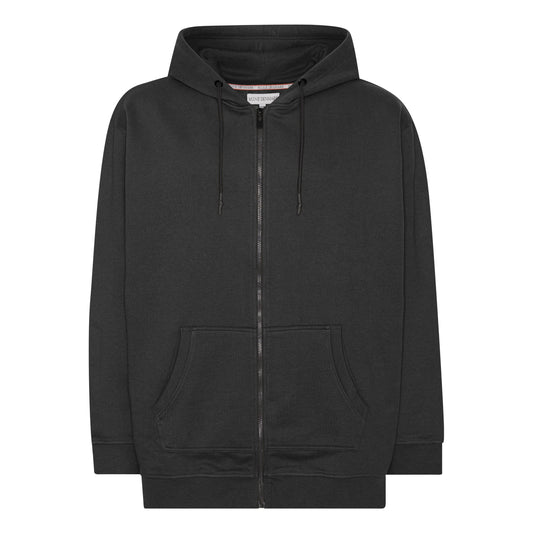 Plus Size Zip hoodie til mænd – Klassisk hættetrøje med lynlås-Black