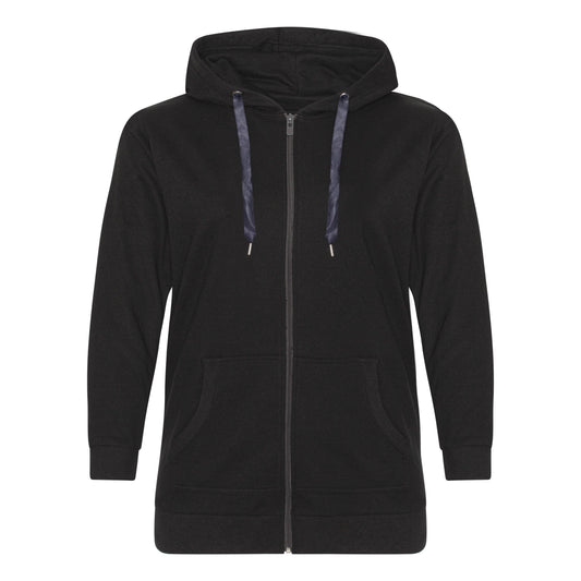 Plus size zip hoodie – Dame Str. 42-60 Black