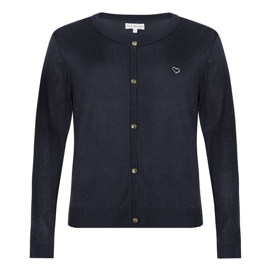 Plus size cardigan  – Kort strik i Navy