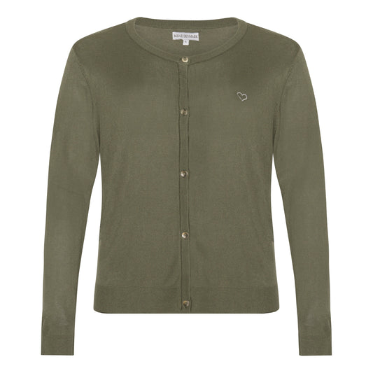 Plus size cardigan – Kort strik i Army