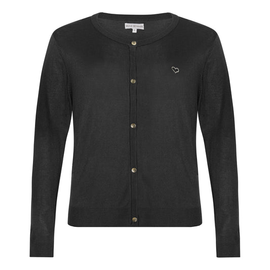 Plus size cardigan  – Kort strik i sort