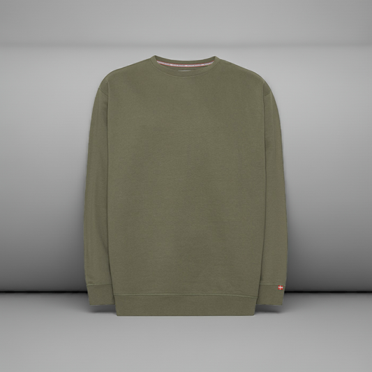 Plus size herre crew‑neck sweatshirt i blød bomuld/polyester (XL-8XL) – komfortabel og stilfuld