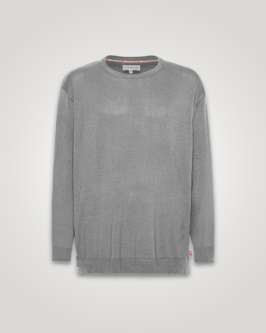 Herre Strik Crew-Neck - Grey Melange 