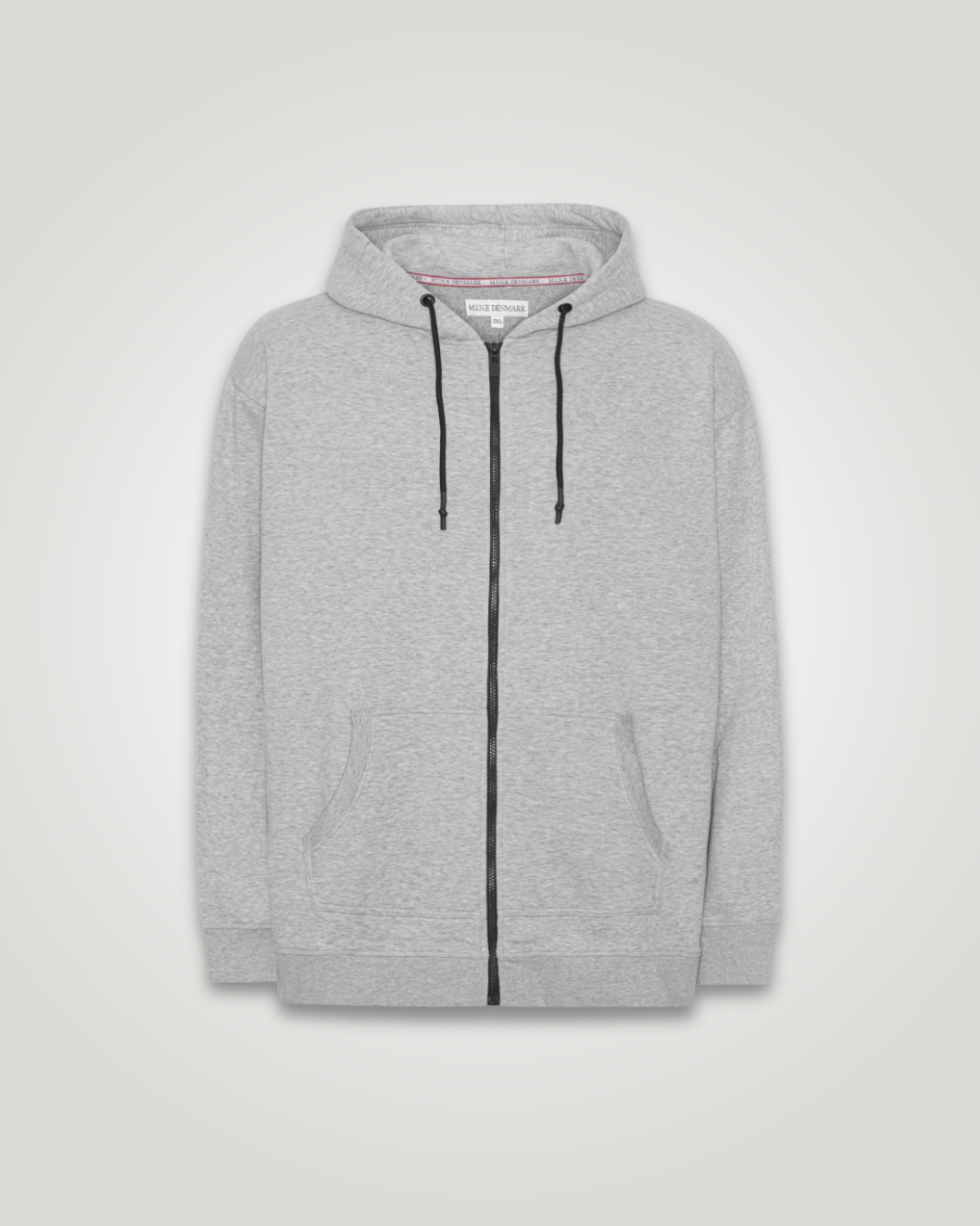 zip hoodie til mænd grey melange