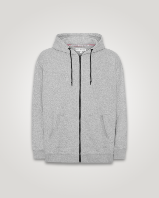 zip hoodie til mænd grey melange