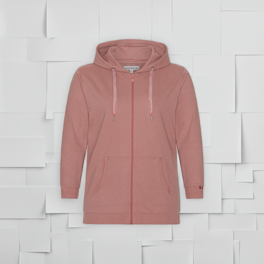 Plus size dame zip-hoodie i bomuld/polyester (XL-8XL) – praktisk og komfortabel til store kvinder