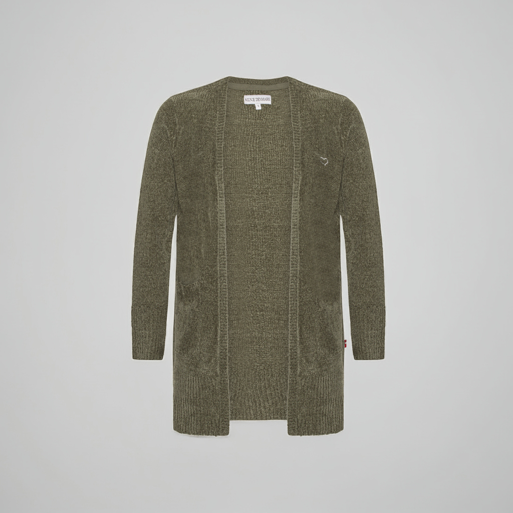 Plus size dame cardigan/trenchcoat (XL-8XL) – lang jakke i klassisk snit til store kvinder