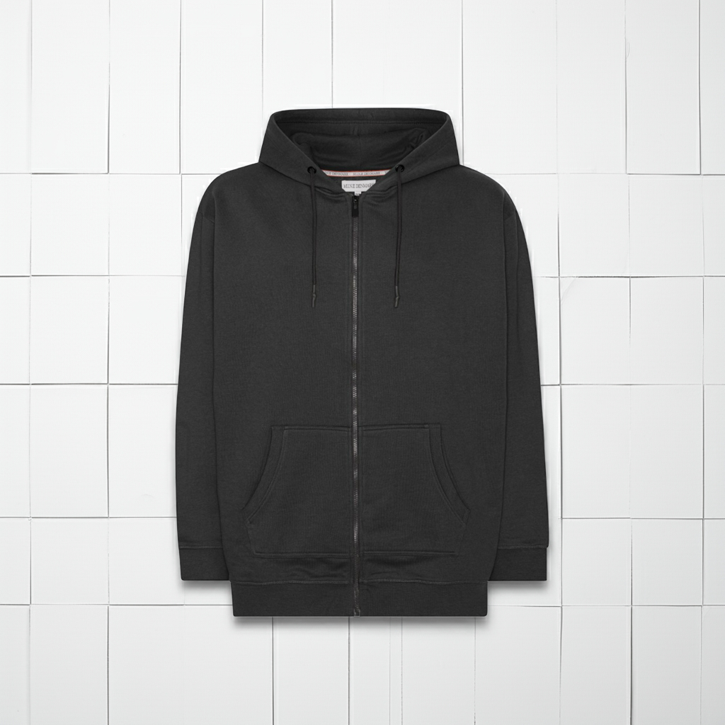 Plus size herre sweat cardigan med lynlås (XL-8XL) – praktisk og stilren til store mænd