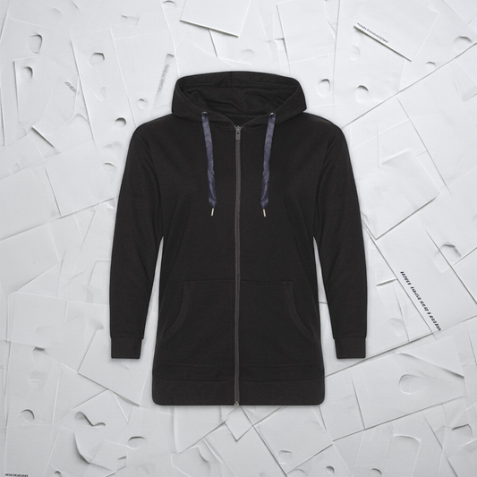 Plus size dame zip-hoodie i bomuld/polyester (XL-8XL) – praktisk og komfortabel til store kvinder