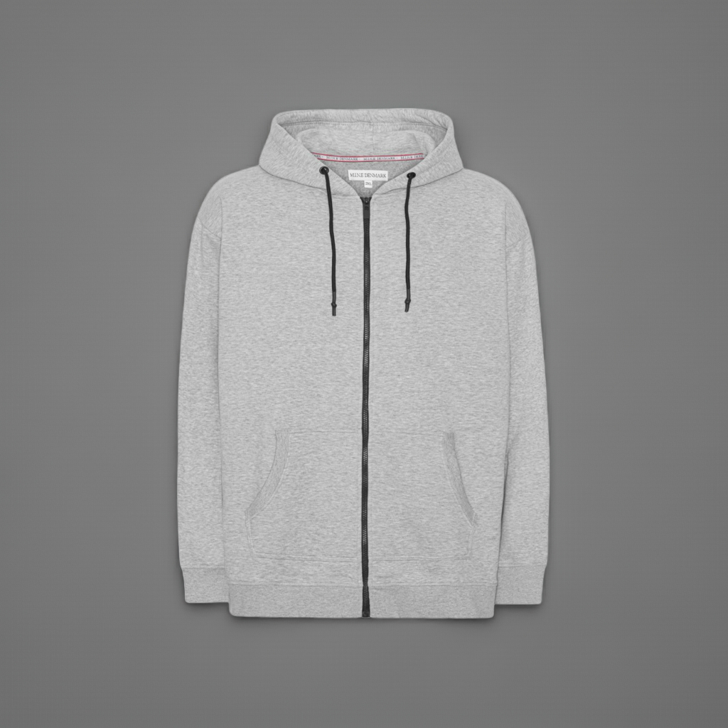 Plus size herre sweat cardigan med lynlås (XL-8XL) – praktisk og stilren til store mænd